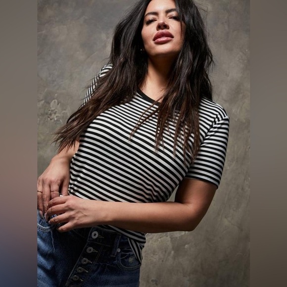 Torrid Perfect Super Soft Crew Neck Tee Black and White Women Size 3x - Picture 3 of 11